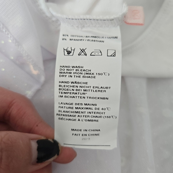 MdnMd Bow Print Girls Ruffle Sleeve Ballet Dance Dress Tutu Skirted Leotard. Whi - Picture 7 of 10